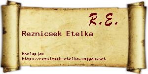 Reznicsek Etelka névjegykártya